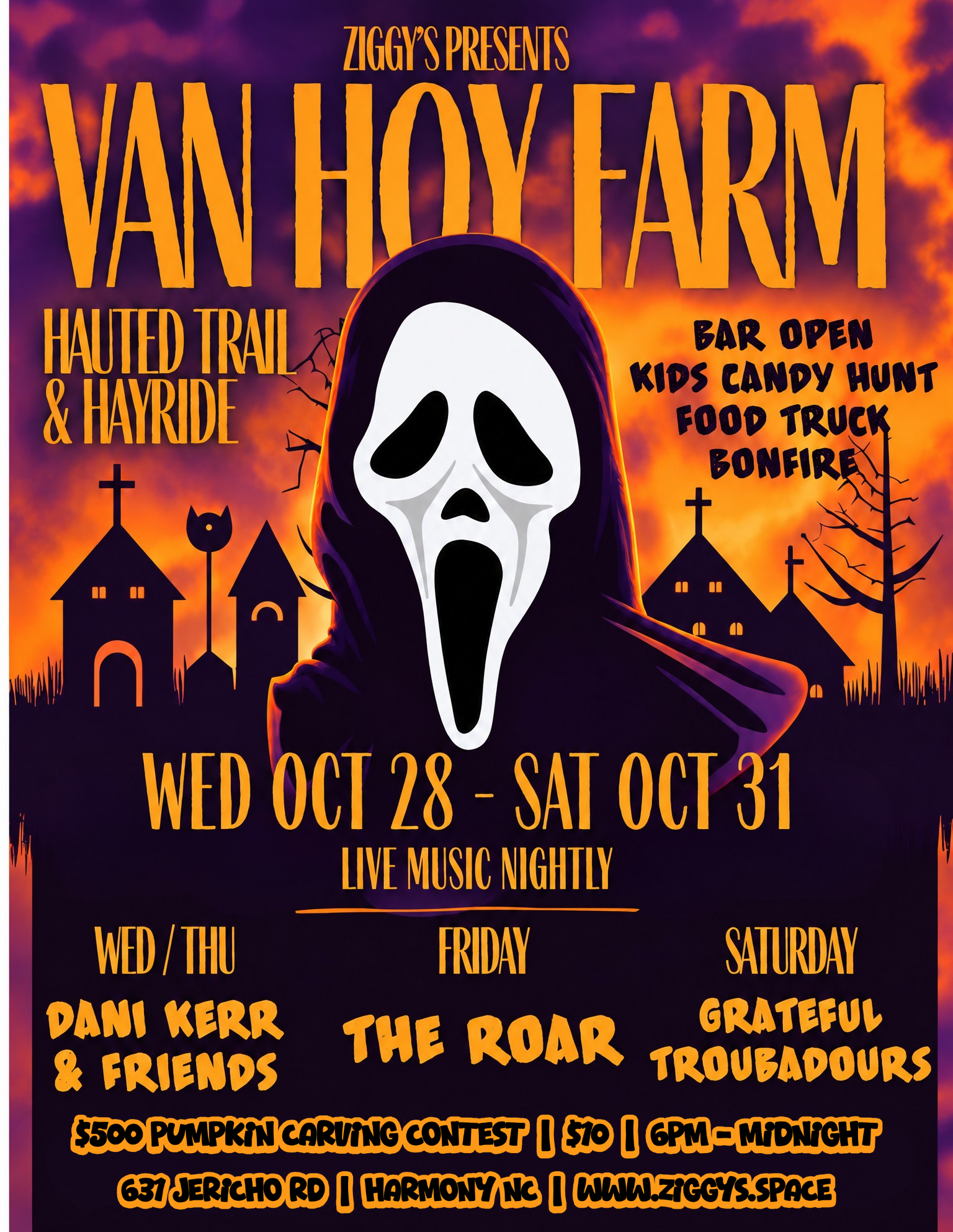 HALLOWEEN AT VAN HOY – NIGHT ONE WITH DANI KERR & FRIENDS